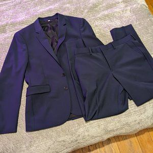 Express 38S 30x30 men's dark navy blue extra slim suit jacket pants